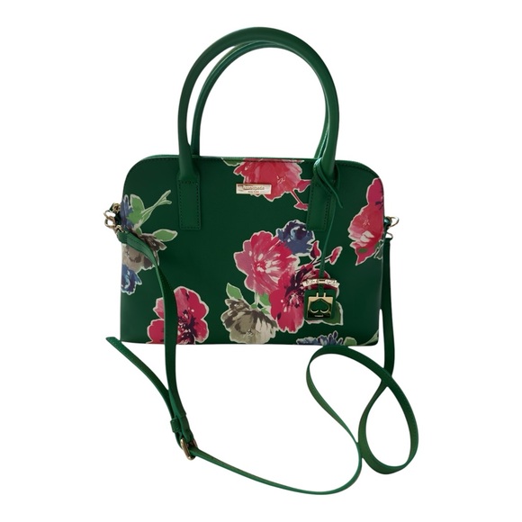 Kate Spade Women's Small Rachelle Springbloom Green Satchel Bag - Picture 2 of 10